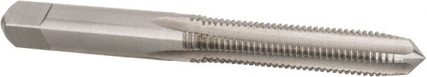Hertel - M7x1.00 Metric Coarse 4 Flute Bright Finish High Speed Steel Straight Flute Standard Hand Tap - Plug, Right Hand Thread, 2-23/32" OAL, 1-1/8" Thread Length, D3 Limit, Oversize - Exact Tooling