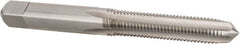 Hertel - M7x1.00 Metric Coarse 4 Flute Bright Finish High Speed Steel Straight Flute Standard Hand Tap - Plug, Right Hand Thread, 2-23/32" OAL, 1-1/8" Thread Length, D3 Limit, Oversize - Exact Tooling
