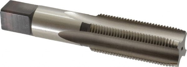 Hertel - M27x2.00 Metric Fine 4 Flute Bright Finish High Speed Steel Straight Flute Standard Hand Tap - Plug, Right Hand Thread, 5-1/8" OAL, 2-1/2" Thread Length, D5 Limit, Oversize - Exact Tooling