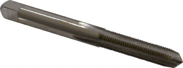 Hertel - M6x0.75 Metric Fine 4 Flute Bright Finish High Speed Steel Straight Flute Standard Hand Tap - Plug, Right Hand Thread, 2-1/2" OAL, 1" Thread Length, D3 Limit, Oversize - Exact Tooling