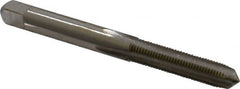 Hertel - M6x0.75 Metric Fine 4 Flute Bright Finish High Speed Steel Straight Flute Standard Hand Tap - Plug, Right Hand Thread, 2-1/2" OAL, 1" Thread Length, D3 Limit, Oversize - Exact Tooling