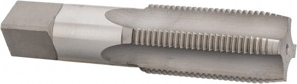 Hertel - M36x3.00 Metric Fine 4 Flute Bright Finish High Speed Steel Straight Flute Standard Hand Tap - Plug, Right Hand Thread, 6-1/16" OAL, 3" Thread Length, D8 Limit, Oversize - Exact Tooling