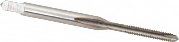 Hertel - M2.2x0.45 Metric Coarse, 2 Flute, Bright Finish, High Speed Steel Spiral Point Tap - Plug Chamfer, Right Hand Thread, 1-3/4" OAL, 7/16" Thread Length, 0.141" Shank Diam - Exact Tooling