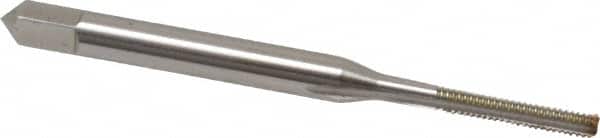 Hertel - M2.2x0.45 Metric Coarse 3 Flute Bright Finish High Speed Steel Straight Flute Standard Hand Tap - Bottoming, Right Hand Thread, 1-3/4" OAL, 7/16" Thread Length, D1 Limit, Oversize - Exact Tooling