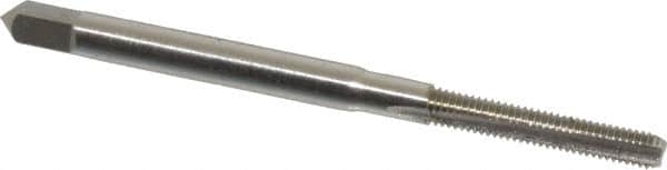 Hertel - M3x0.50 Metric Coarse 3 Flute Bright Finish High Speed Steel Straight Flute Standard Hand Tap - Bottoming, Right Hand Thread, 1-15/16" OAL, 5/8" Thread Length, D1 Limit, Oversize - Exact Tooling