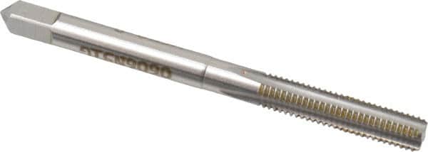 Hertel - M5x0.80 Metric Coarse 4 Flute Bright Finish High Speed Steel Straight Flute Standard Hand Tap - Bottoming, Right Hand Thread, 2-3/8" OAL, 7/8" Thread Length, D2 Limit, Oversize - Exact Tooling