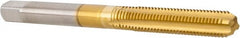 Hertel - M5x0.80 Metric Coarse 4 Flute TiN Finish High Speed Steel Straight Flute Standard Hand Tap - Bottoming, Right Hand Thread, 2-3/8" OAL, 7/8" Thread Length, D2 Limit, Oversize - Exact Tooling