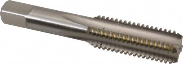 Hertel - M18x2.50 Metric Coarse 4 Flute Bright Finish High Speed Steel Straight Flute Standard Hand Tap - Bottoming, Right Hand Thread, 4-1/32" OAL, 1-13/16" Thread Length, D4 Limit, Oversize - Exact Tooling