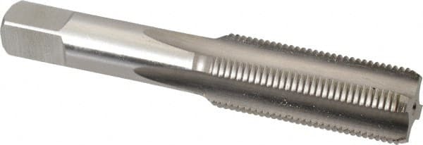 Hertel - M18x1.50 Metric Fine 4 Flute Bright Finish High Speed Steel Straight Flute Standard Hand Tap - Bottoming, Right Hand Thread, 4-1/32" OAL, 1-13/16" Thread Length, D3 Limit, Oversize - Exact Tooling