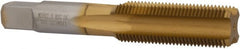 Hertel - M18x1.50 Metric Fine 4 Flute TiN Finish High Speed Steel Straight Flute Standard Hand Tap - Bottoming, Right Hand Thread, 4-1/32" OAL, 1-13/16" Thread Length, D6 Limit, Oversize - Exact Tooling