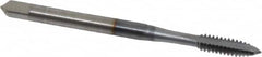 OSG - #6-32 UNC, 2 Flute, TiCN Finish, High Speed Steel Spiral Point Tap - Plug Chamfer, Right Hand Thread, 2" OAL, 11/16" Thread Length, 0.141" Shank Diam, 2B Class of Fit - Exact Tooling