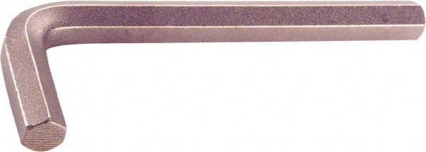 Ampco - 1" Hex, Long Arm, Nonsparking Hex Key - 8" OAL, Nickel Aluminum Bronze, Inch System of Measurement - Exact Tooling
