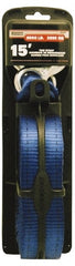 Erickson Manufacturing - 15' Long x 2" Wide, 8,500 Lb Basket Capacity, Polyester Web Sling - Blue, with Hook Ends - Exact Tooling