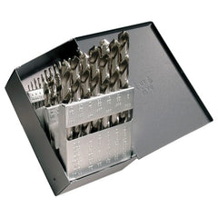 ‎1/16-1/2 RHS / RHC HSS 118 Degree Radial Point General Purpose Jobber Length Drill Set - Bright - Exact Tooling