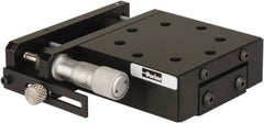 Parker - 29 Kg Capacity, M5 Mount Hole, 13mm Travel, Precision Ball Bearing Table with Side Drive - X-Y Stage, 8 Mounting Holes, 65mm Long x 66-1/2mm Wide x 25.4mm High - Exact Tooling