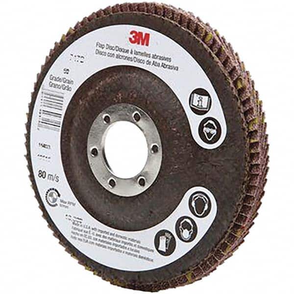 3M - 4-1/2" 60 Grit 7/8" Center Hole Type 27 Ceramic Flap Disc - Exact Tooling