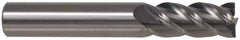 Accupro - 5/16", 5/8" LOC, 5/16" Shank Diam, 4" OAL, 4 Flute, Solid Carbide Square End Mill - Single End, Uncoated, Spiral Flute, 40° Helix, Centercutting, Right Hand Cut, Right Hand Flute - Exact Tooling