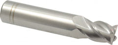 Accupro - 29/64", 5/8" LOC, 1/2" Shank Diam, 2-1/2" OAL, 4 Flute, Solid Carbide Square End Mill - Single End, Uncoated, Spiral Flute, 40° Helix, Centercutting, Right Hand Cut, Right Hand Flute - Exact Tooling