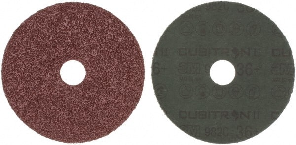 3M - 5" Diam 7/8" Hole 36+ Grit Fiber Disc - Very Coarse Grade, Ceramic, 12,000 Max RPM, Series 982C - Exact Tooling