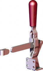 De-Sta-Co - 499 Lb Holding Capacity, Vertical Handle, Manual Hold Down Toggle Clamp - 57° Handle Movement, 90° Bar Opening, Solid Bar, Flanged Base, Carbon Steel - Exact Tooling