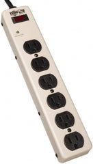 Tripp-Lite - 6 Outlets, 120 VAC15 Amps, 6' Cord, Power Outlet Strip - Floor, Keyhole Mount, 5-15 NEMA Configuration, 2-1/2" Strip - Exact Tooling
