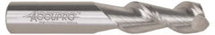 Accupro - 3/4", 1-1/2" LOC, 3/4" Shank Diam, 4" OAL, 2 Flute, Solid Carbide Square End Mill - Single End, Uncoated, Spiral Flute, 45° Helix, Centercutting, Right Hand Cut, Right Hand Flute - Exact Tooling