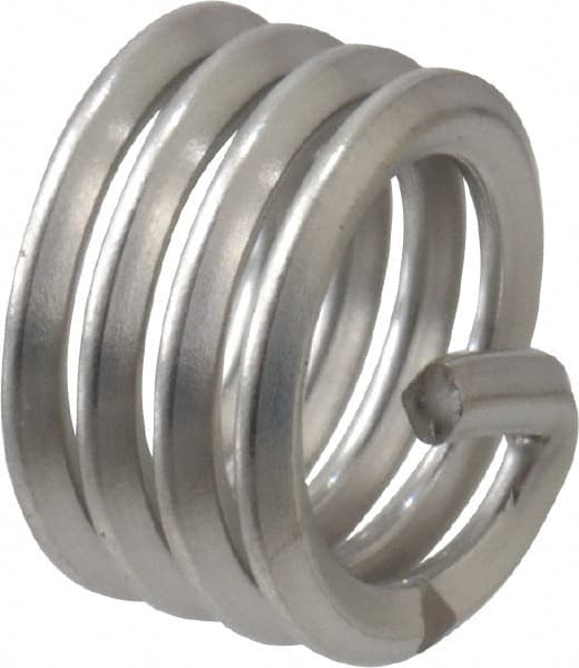 Recoil - 5/16-18 UNC, 0.312" OAL, Free Running Helical Insert - 4 Free Coils, Tanged, Stainless Steel, Bright Finish, 1D Insert Length - Exact Tooling