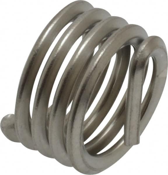 Recoil - 7/16-14 UNC, 0.438" OAL, Free Running Helical Insert - 4-1/2 Free Coils, Tanged, Stainless Steel, Bright Finish, 1D Insert Length - Exact Tooling
