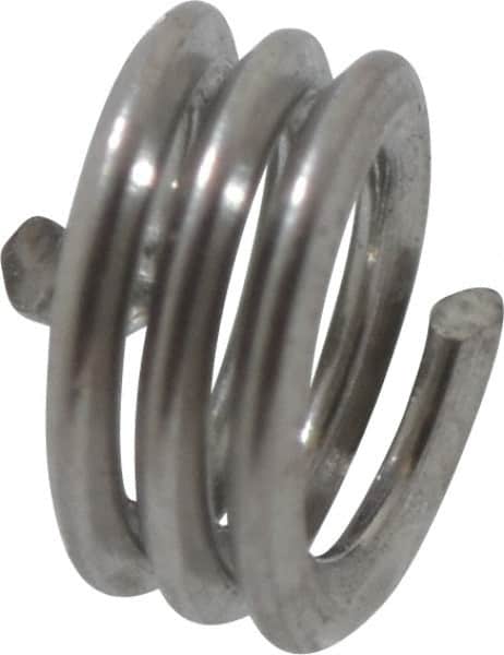 Recoil - #4-40 UNC, 0.112" OAL, Free Running Helical Insert - 2-3/4 Free Coils, Tanged, Stainless Steel, Bright Finish, 1D Insert Length - Exact Tooling