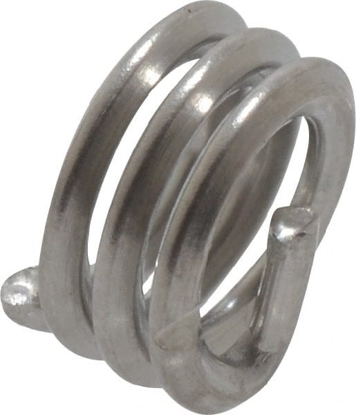 Recoil - #10-24 UNC, 0.19" OAL, Free Running Helical Insert - 2-7/8 Free Coils, Tanged, Stainless Steel, Bright Finish, 1D Insert Length - Exact Tooling