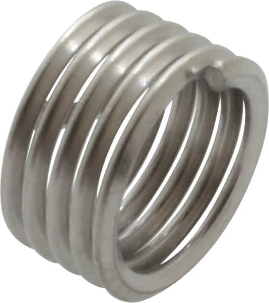 Recoil - 1/4-28 UNF, 1/4" OAL, Free Running Helical Insert - 5 Free Coils, Tanged, Stainless Steel, Bright Finish, 1D Insert Length - Exact Tooling