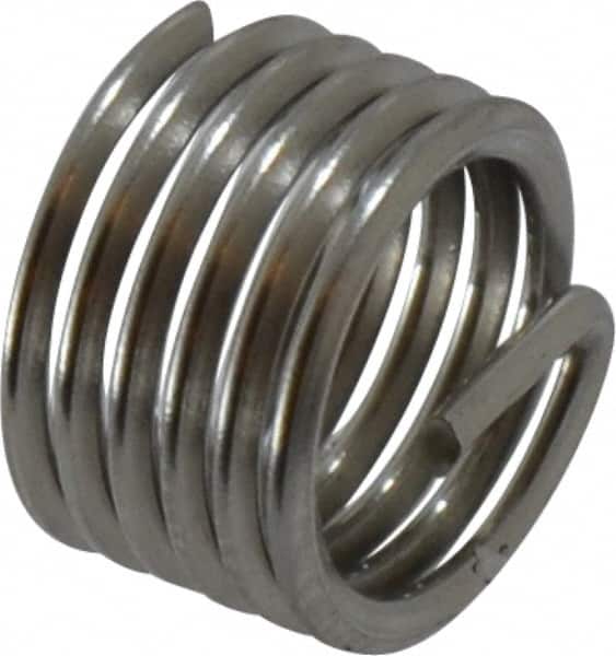 Recoil - 5/16-24 UNF, 0.312" OAL, Free Running Helical Insert - 5-1/2 Free Coils, Tanged, Stainless Steel, Bright Finish, 1D Insert Length - Exact Tooling