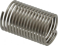 Recoil - 3/8-24 UNF, 3/4" OAL, Free Running Helical Insert - 15 Free Coils, Tanged, Stainless Steel, Bright Finish, 2D Insert Length - Exact Tooling