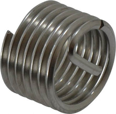 Recoil - 7/16-20 UNF, 0.438" OAL, Free Running Helical Insert - 6-5/8 Free Coils, Tanged, Stainless Steel, Bright Finish, 1D Insert Length - Exact Tooling