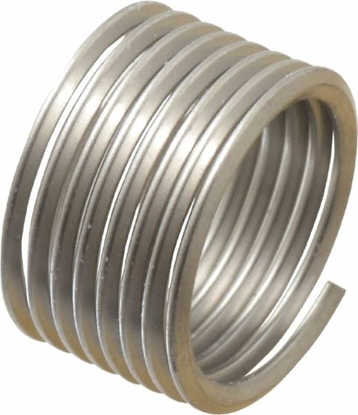 Recoil - 1/2-20 UNF, 1/2" OAL, Free Running Helical Insert - 7-7/8 Free Coils, Tanged, Stainless Steel, Bright Finish, 1D Insert Length - Exact Tooling