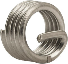 Recoil - #10-32 UNF, 0.19" OAL, Free Running Helical Insert - 4-1/8 Free Coils, Tanged, Stainless Steel, Bright Finish, 1D Insert Length - Exact Tooling