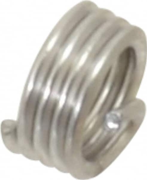 Recoil - M3x0.50 Metric Coarse, 3mm OAL, Free Running Helical Insert - 3-3/4 Free Coils, Tanged, Stainless Steel, Bright Finish, 1D Insert Length - Exact Tooling
