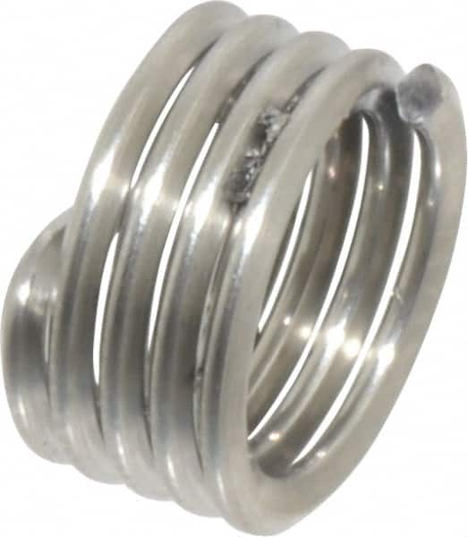 Recoil - M8x1.25 Metric Coarse, 8mm OAL, Free Running Helical Insert - 4-1/2 Free Coils, Tanged, Stainless Steel, Bright Finish, 1D Insert Length - Exact Tooling