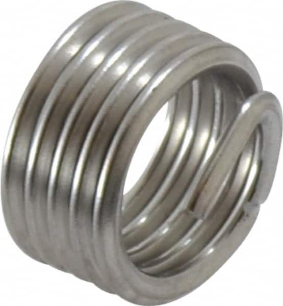 Recoil - M10x1.50 Metric Coarse, 10mm OAL, Free Running Helical Insert - 4-7/8 Free Coils, Tanged, Stainless Steel, Bright Finish, 1D Insert Length - Exact Tooling