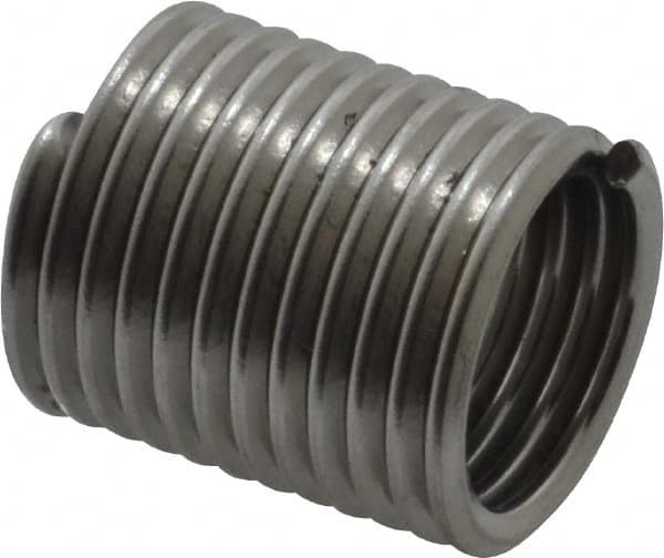 Recoil - M12x1.75 Metric Coarse, 24mm OAL, Free Running Helical Insert - Tanged, Stainless Steel, Bright Finish, 2D Insert Length - Exact Tooling