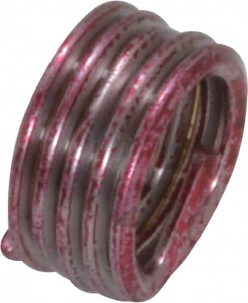 Recoil - 5 Inserts, M12x1.75 Metric Coarse, 1D, Stainless Steel Screw Locking Insert - 12mm Overall Length, with Tang, Bright Finish - Exact Tooling