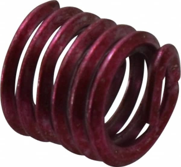 Recoil - 10 Inserts, 1/4-20 UNC, 1-1/2D, Stainless Steel Screw Locking Insert - 3/8 Inch Overall Length, with Tang, Bright Finish - Exact Tooling