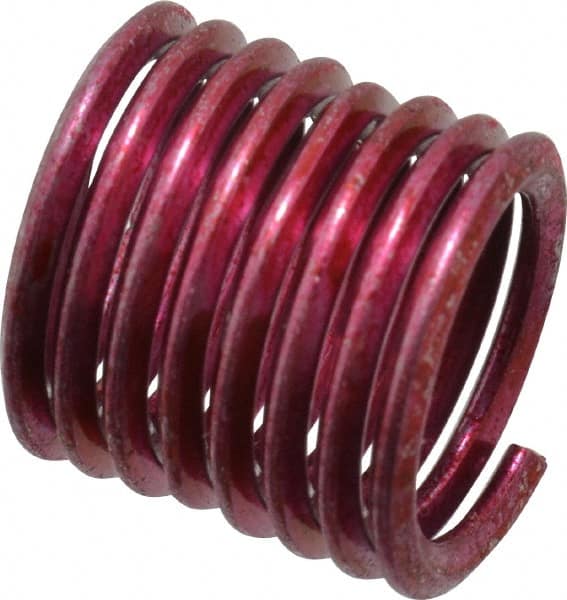 Recoil - 5 Inserts, 1/2-13 UNC, 1-1/2D, Stainless Steel Screw Locking Insert - 3/4 Inch Overall Length, with Tang, Bright Finish - Exact Tooling