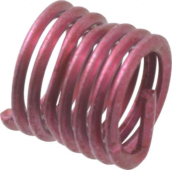 Recoil - 10 Inserts, #10-32 UNF, 1-1/2D, Stainless Steel Screw Locking Insert - 0.285 Inch Overall Length, with Tang, Bright Finish - Exact Tooling