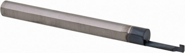 Scientific Cutting Tools - 0.032" Groove Width, 0.06" Min Hole Diam, 1/4" Max Hole Depth, Retaining Ring Grooving Tool - 0.02" Projection, 1-1/4" Shank Length, 1-1/2" OAL, Solid Carbide, AlTiN+ Finish - Exact Tooling