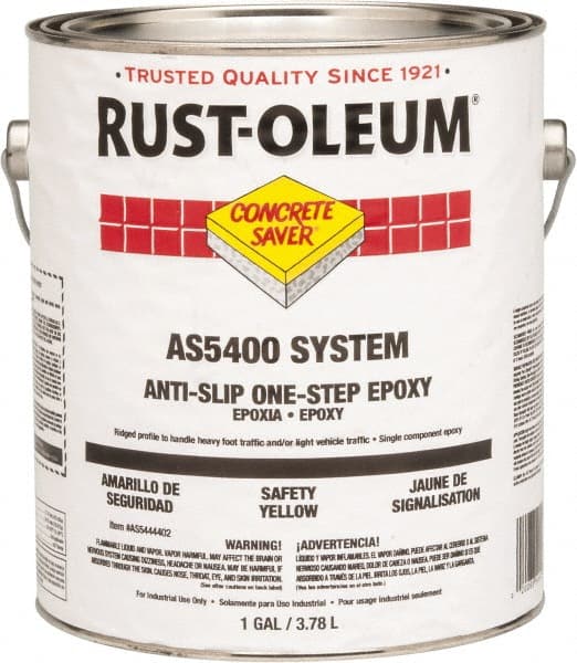 Rust-Oleum - 1 Gal Can Gloss Safety Yellow Antislip Epoxy - 50 Sq Ft/Gal Coverage, <340 g/L VOC Content - Exact Tooling