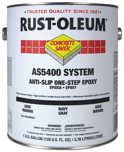 Rust-Oleum - 1 Gal Kit Gloss Silver Gray Antislip Epoxy - 40 to 60 Sq Ft/Gal Coverage, <250 g/L VOC Content - Exact Tooling
