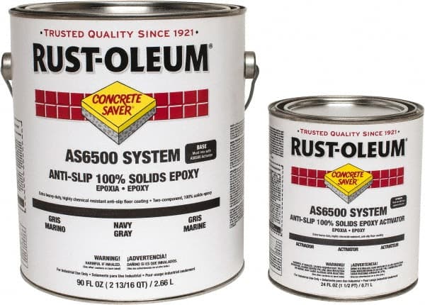 Rust-Oleum - 1 Gal Kit Gloss Navy Gray Antislip Epoxy - 25 to 35 Sq Ft/Gal Coverage, <50 g/L VOC Content - Exact Tooling