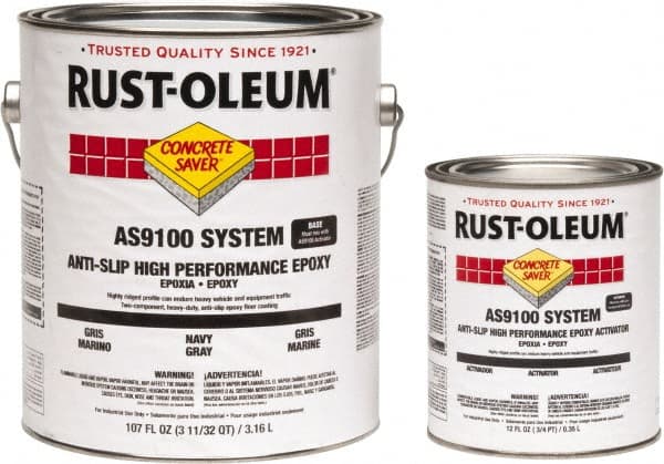 Rust-Oleum - 1 Gal Kit Gloss Navy Gray Antislip Epoxy - 40 to 60 Sq Ft/Gal Coverage, <250 g/L VOC Content - Exact Tooling