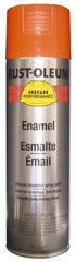 Rust-Oleum - Equipment Orange, 15 oz Net Fill, Gloss, Enamel Spray Paint - 14 Sq Ft per Can, 20 oz Container, Use on Rust Proof Paint - Exact Tooling